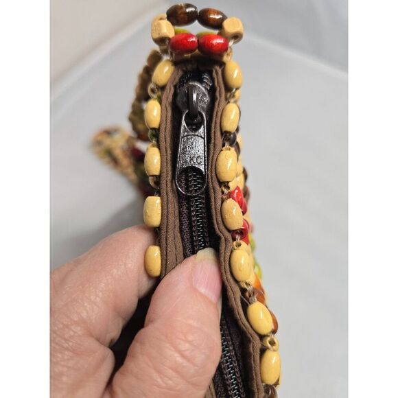 Handcrafted Multicolor Beaded Purse crossbody boho unique beachcore nautical - Picture 5 of 8